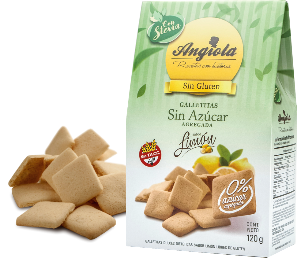 Galletitas Sin Azucar Agregada Sabor Limon Con Stevia Gr Angiola