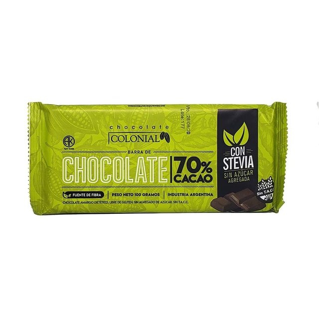 Chocolate Cacao Con Stevia Y Sin Azucar Agregada Colonial Gr