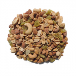 Mix salado - (maíz frito, pasa de uva rubia, almendra, castaña de cajú, habas fritas, semilla de zapallo y maní salado)