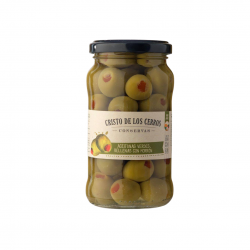 Aceitunas verdes rellenas con morrón - cristo de los cerros 300gr