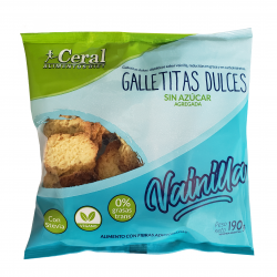 Galletitas sin azucar de vainilla - ceral 190grs. apto veganos y diabéticos