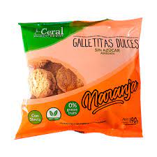 Galletitas sin azucar de naranja - ceral 190grs. apto veganos y diabéticos