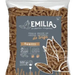 Fideos secos de harina integral de trigo, fusilli - emilia 500gr