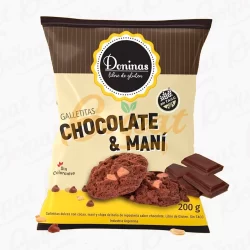 Galletitas de chocolate y mani, sin tacc - doninas 200gr