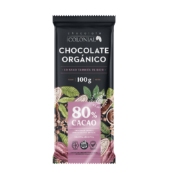 Chocolate orgánico 80% cacao - colonial 100gr