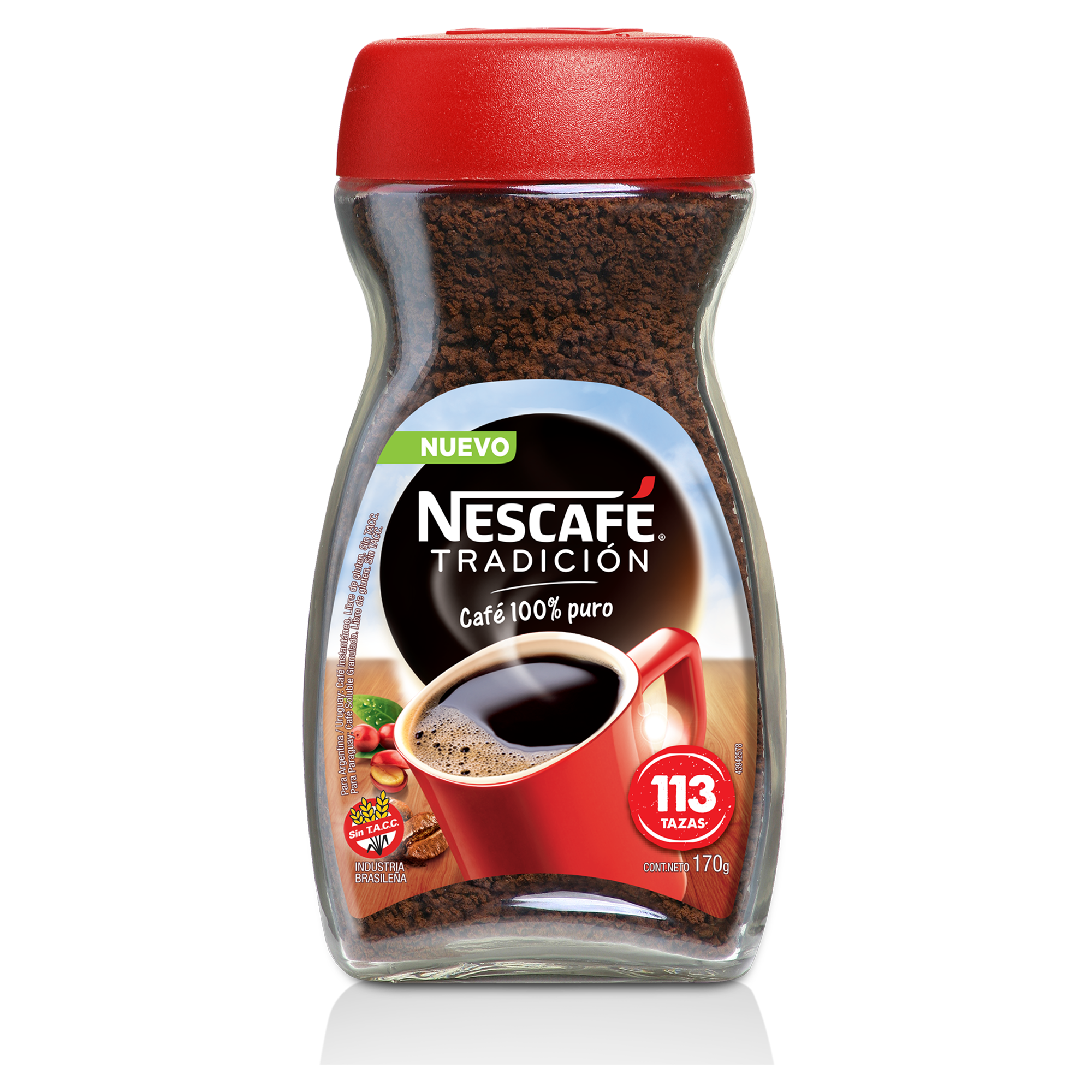CAFE INSTANTANEO 100 PURO SIN AZUCAR NESCAFE 170g La Duvalina