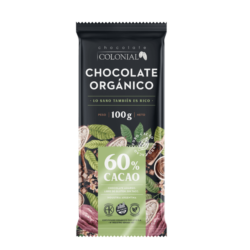 Chocolate orgánico 60% cacao - colonial 100gr
